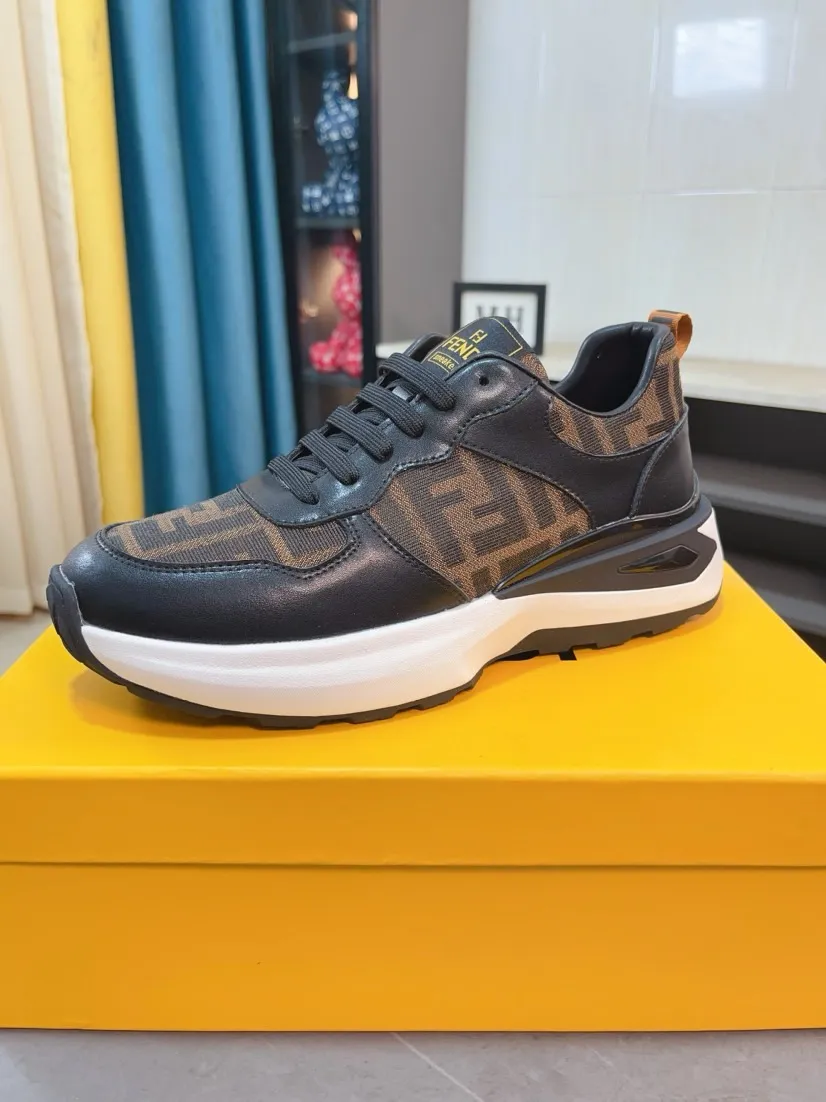 Men's Men's Shoes 💰458🌹🌹[fendi] Fendi's classic and comfortable men's, this complex sneaker is made of soft calfskin➕genuine leather lining➕original ultra-light rubber material with rough outsole. This unique light style is suitable for the casual and refined sensibility of this season. It is comfortable and natural on the feet. It is an everyday style for casual travel in autumn and winter! 38/44